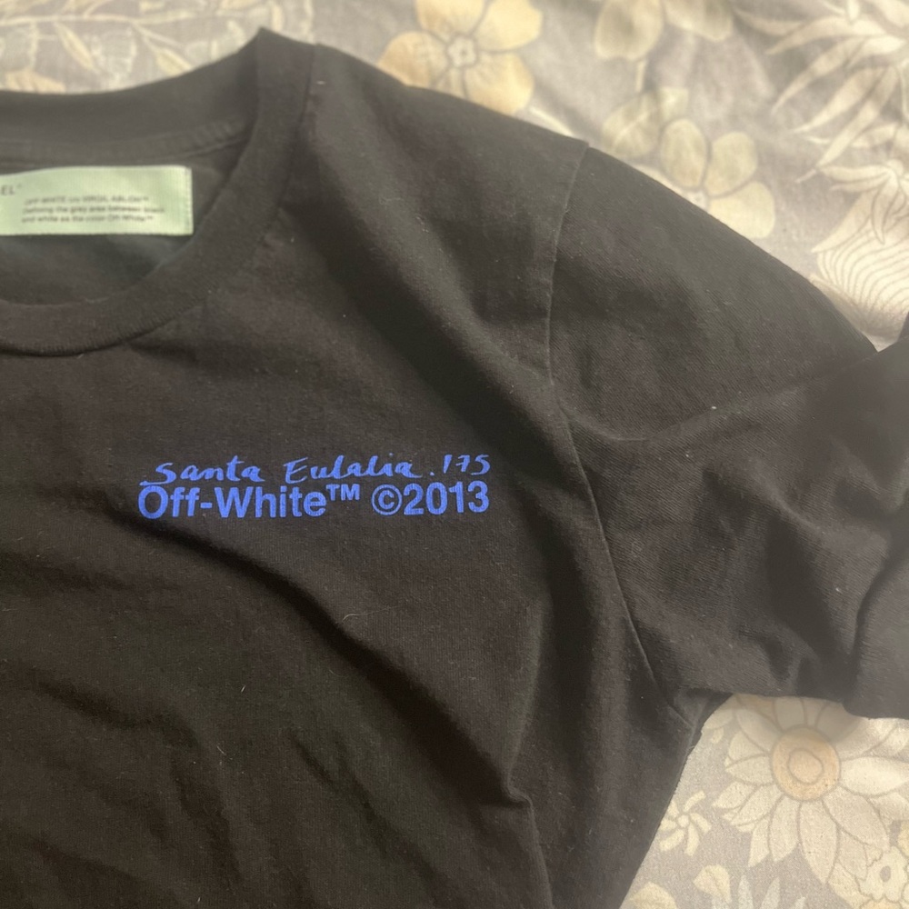 Off-White Virgil Abloh Black Graphic T-Shirt Main Label Back Print Designer Tee - Picture 6 of 16